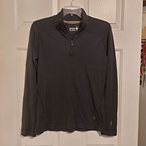 Smartwool Womens M 100% Merino Wool Quarter Zip Pullover Black SW0NP221 F18